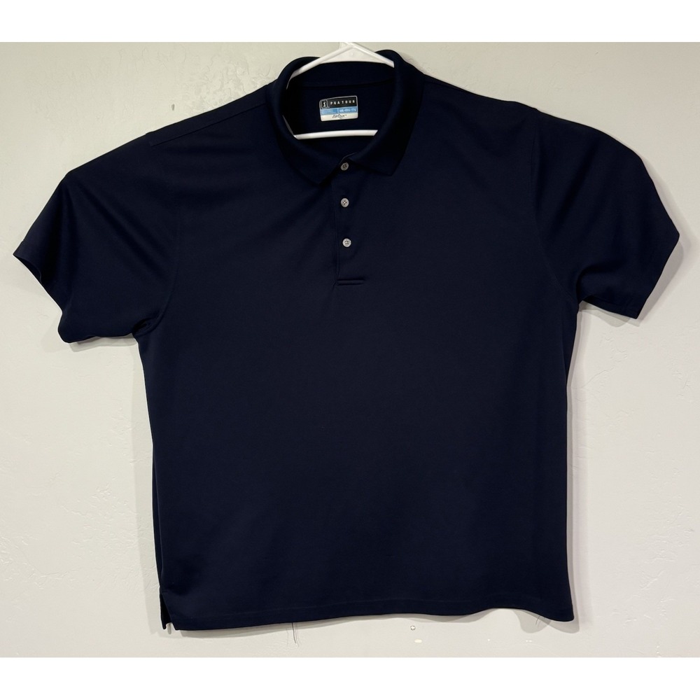PGA Tour Men's Airflux Polo Shirt Size XXL  Navy Blue Golf